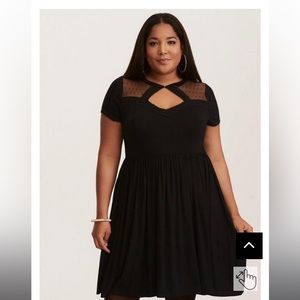 Torrid sz 2 DOT MESH INSET SKATER DRESS